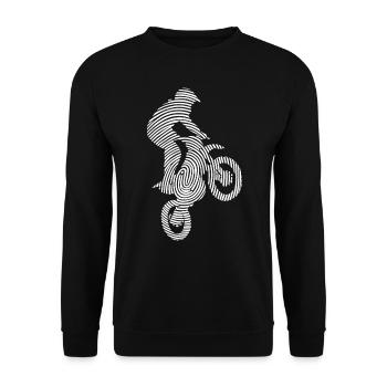 Dirt Biker Dirt Bike Fingerprint Motocross - Unisex Sweatshirt - black - Front - Alina (178cm) & Michal (187cm)