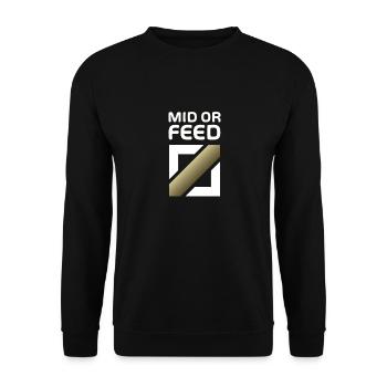 Mid or feed - Merch of Legends - Unisex Pullover - Schwarz - Vorne - Alina (178cm) & Michal (187cm)
