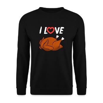 I Love Grilled Chicken - Unisex Sweatshirt - black - Front - Alina (178cm) & Michal (187cm)