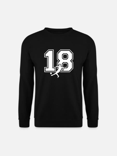 Fußball Nummer 18 Fußballspieler - Unisex Pullover - Schwarz