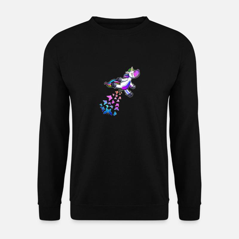 Lustiges Pupsen Einhorn Geschenk Unicorn Pupsicorn - Unisex Pullover - Schwarz