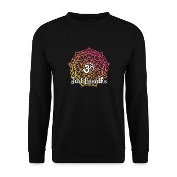 Just Namaste Breathe Yoga Mandala Zen Lotus Tattoo - Unisex Pullover - Schwarz - Vorne - Alina (178cm) & Michal (187cm)