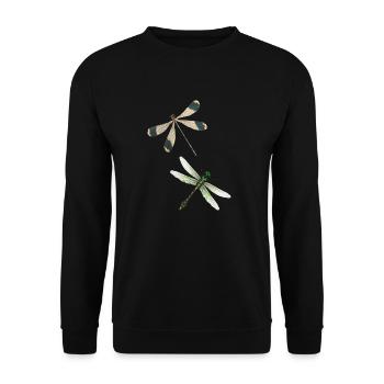 Dragonfly Insect Yoga Meditation Summer Pattern - Unisex Sweatshirt - black - Front - Alina (178cm) & Michal (187cm)