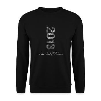 Geburtstag 2013 Limited Edition Geschenk Used Cool - Unisex Pullover - Schwarz - Vorne - Alina (178cm) & Michal (187cm)