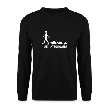 I mean followers Turtle Zoo Reptiles - Unisex Sweatshirt - black - Front - Alina (178cm) & Michal (187cm)