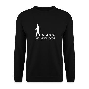I My Followers Quail Breeder Quail Bird - Unisex Sweatshirt - black - Front - Alina (178cm) & Michal (187cm)