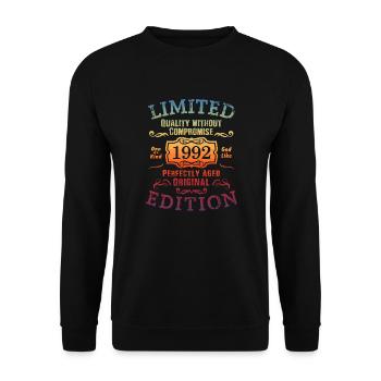Birthday 1992 Limited Edition Gift Used Cool - Unisex Sweatshirt - black - Front - Alina (178cm) & Michal (187cm)