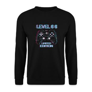 Birthday Level 66 Gaming Limited Edition Gamer - Unisex Sweatshirt - black - Front - Alina (178cm) & Michal (187cm)