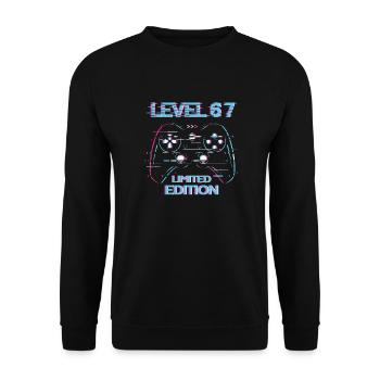 Anniversaire Niveau 67 Gaming Édition Limitée Gamer - Sweat-shirt Unisexe - noir - Devant - Alina (178cm) & Michal (187cm)