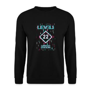 Geburtstag Level 22 Gaming Limited Edition Gamer - Unisex Pullover - Schwarz - Vorne - Alina (178cm) & Michal (187cm)