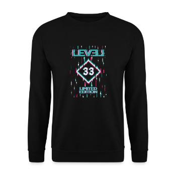 Geburtstag Level 33 Gaming Limited Edition Gamer - Unisex Pullover - Schwarz - Vorne - Alina (178cm) & Michal (187cm)