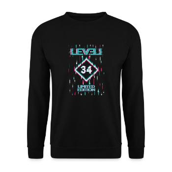 Anniversaire Niveau 34 Gaming Édition Limitée Gamer - Sweat-shirt Unisexe - noir - Devant - Alina (178cm) & Michal (187cm)