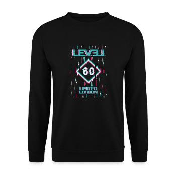 Birthday Level 60 Gaming Limited Edition Gamer - Unisex Sweatshirt - black - Front - Alina (178cm) & Michal (187cm)