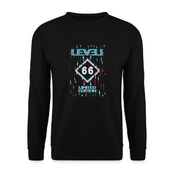Birthday Level 66 Gaming Limited Edition Gamer - Unisex Sweatshirt - black - Front - Alina (178cm) & Michal (187cm)