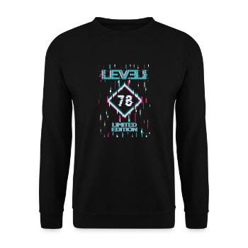 Birthday Level 78 Gaming Limited Edition Gamer - Unisex Sweatshirt - black - Front - Alina (178cm) & Michal (187cm)