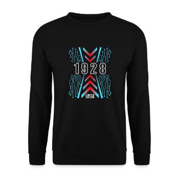 Geburtstag 1928 Gaming Limited Edition Gamer - Unisex Pullover - Schwarz - Vorne - Alina (178cm) & Michal (187cm)