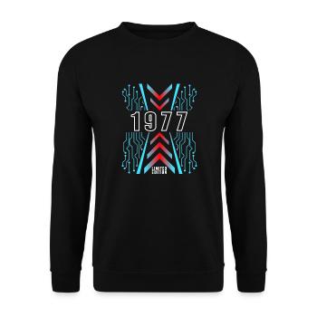 Geburtstag 1977 Gaming Limited Edition Gamer - Unisex Pullover - Schwarz - Vorne - Alina (178cm) & Michal (187cm)