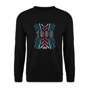 Birthday 1980 Gaming Limited Edition Gamer - Unisex Sweatshirt - black - Front - Alina (178cm) & Michal (187cm)