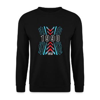 Birthday 1990 Gaming Limited Edition Gamer - Unisex Sweatshirt - black - Front - Alina (178cm) & Michal (187cm)