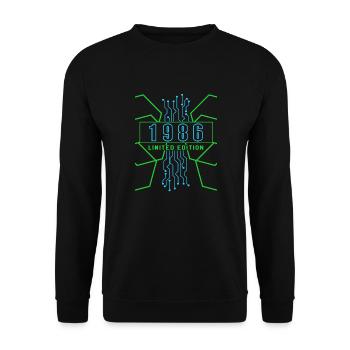 Geburtstag 1986 Gaming Limited Edition Gamer - Unisex Pullover - Schwarz - Vorne - Alina (178cm) & Michal (187cm)