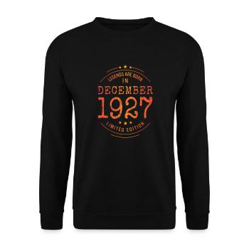 Geburtstag Dezember 1927 Limited Edition Vintage - Unisex Pullover - Schwarz - Vorne - Alina (178cm) & Michal (187cm)