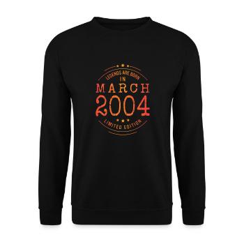 Birthday March 2004 Limited Edition Vintage - Unisex Sweatshirt - black - Front - Alina (178cm) & Michal (187cm)
