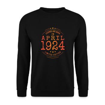 Anniversaire Avril 1924 Edition Limitée Millésime - Sweat-shirt Unisexe - noir - Devant - Alina (178cm) & Michal (187cm)