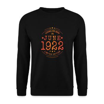 Birthday June 1922 Limited Edition Vintage - Unisex Sweatshirt - black - Front - Alina (178cm) & Michal (187cm)