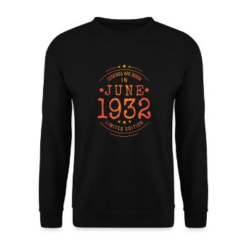 Anniversaire Juin 1932 Edition Limitée Millésime - Sweat-shirt Unisexe - noir - Devant - Alina (178cm) & Michal (187cm)