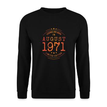 Anniversaire Août 1971 Edition Limitée Millésime - Sweat-shirt Unisexe - noir - Devant - Alina (178cm) & Michal (187cm)