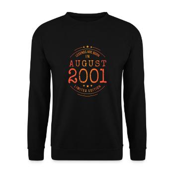 Anniversaire Août 2001 Edition Limitée Millésime - Sweat-shirt Unisexe - noir - Devant - Alina (178cm) & Michal (187cm)