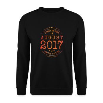 Birthday August 2017 Limited Edition Vintage - Unisex Sweatshirt - black - Front - Alina (178cm) & Michal (187cm)
