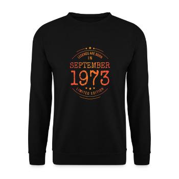 Birthday September 1973 Limited Edition Vintage - Unisex Sweatshirt - black - Front - Alina (178cm) & Michal (187cm)