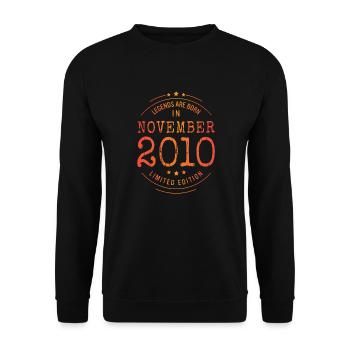 Birthday November 2010 Limited Edition Vintage - Unisex Sweatshirt - black - Front - Alina (178cm) & Michal (187cm)