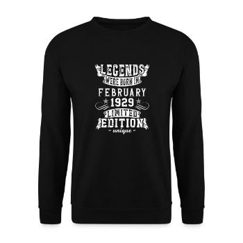 Geburtstag Februar 1929 Jahr Limited Edition - Unisex Pullover - Schwarz - Vorne - Alina (178cm) & Michal (187cm)
