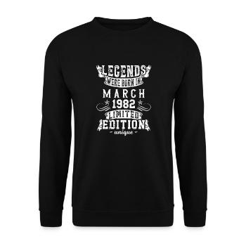 Anniversaire Mars 1982 Année Édition Limitée - Sweat-shirt Unisexe - noir - Devant - Alina (178cm) & Michal (187cm)