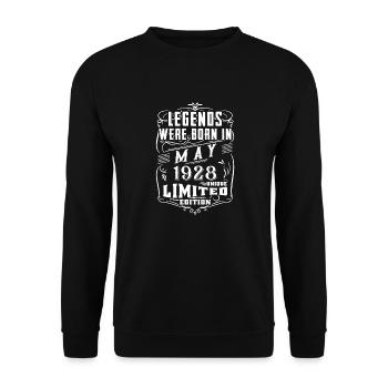 Geburtstag Mai 1928 Jahr Limited Edition - Unisex Pullover - Schwarz - Vorne - Alina (178cm) & Michal (187cm)