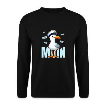 Hamburg Moin Möwe Matrose See Lustig Norden Hafen - Unisex Pullover - Schwarz - Vorne - Alina (178cm) & Michal (187cm)