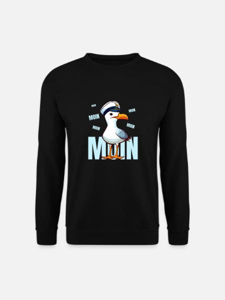 Hamburg Moin Seagull Sailor Sea Funny North Harbor - Unisex Sweatshirt - black
