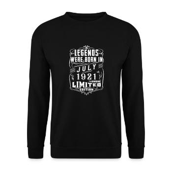 Geburtstag Juli 1921 Jahr Limited Edition - Unisex Pullover - Schwarz - Vorne - Alina (178cm) & Michal (187cm)
