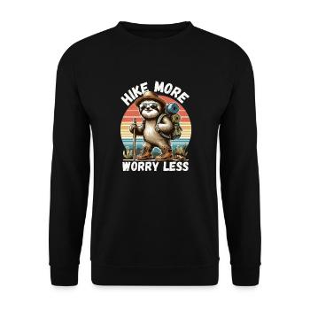 Hiking Sloth Hiking Boots Nature Hike Fun - Unisex Sweatshirt - black - Front - Alina (178cm) & Michal (187cm)