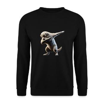 Dabbing Hunde Tierliebhaber Dab Labrador Retriever - Unisex Pullover - Schwarz - Vorne - Alina (178cm) & Michal (187cm)