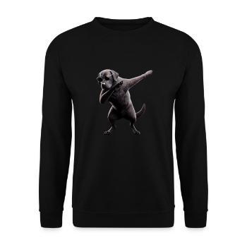Dabbing Hunde Tierliebhaber Dab Labrador Retriever - Unisex Pullover - Schwarz - Vorne - Alina (178cm) & Michal (187cm)