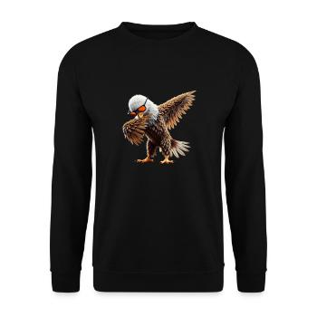 Dabbing Adler Tier Tierliebhaber Cool Motiv Dab - Unisex Pullover - Schwarz - Vorne - Alina (178cm) & Michal (187cm)