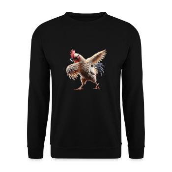 drôle dabbing poulet fermier amoureux des animaux dab - Sweat-shirt Unisexe - noir - Devant - Alina (178cm) & Michal (187cm)