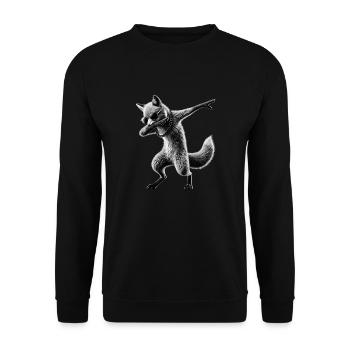 Lustiger Dabbing Fuchs Dance Tierliebhaber Dab - Unisex Pullover - Schwarz - Vorne - Alina (178cm) & Michal (187cm)