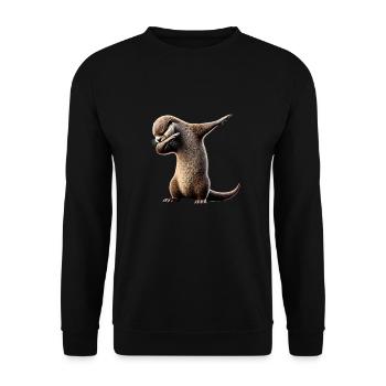 Lustiger Dabbing Otter Dance Tierliebhaber Dab - Unisex Pullover - Schwarz - Vorne - Alina (178cm) & Michal (187cm)