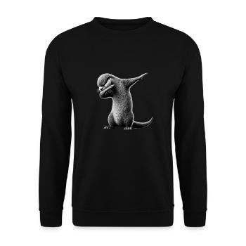 Funny Dabbing Otter Dance Animal Lover Dab - Unisex Sweatshirt - black - Front - Alina (178cm) & Michal (187cm)