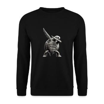 Drôle Dabbing Tortue de mer Amoureux des animaux - Sweat-shirt Unisexe - noir - Devant - Alina (178cm) & Michal (187cm)