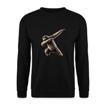 Lustiges Dabbing Faultier Dance Tierliebhaber Dab - Unisex Pullover - Schwarz - Vorne - Alina (178cm) & Michal (187cm)